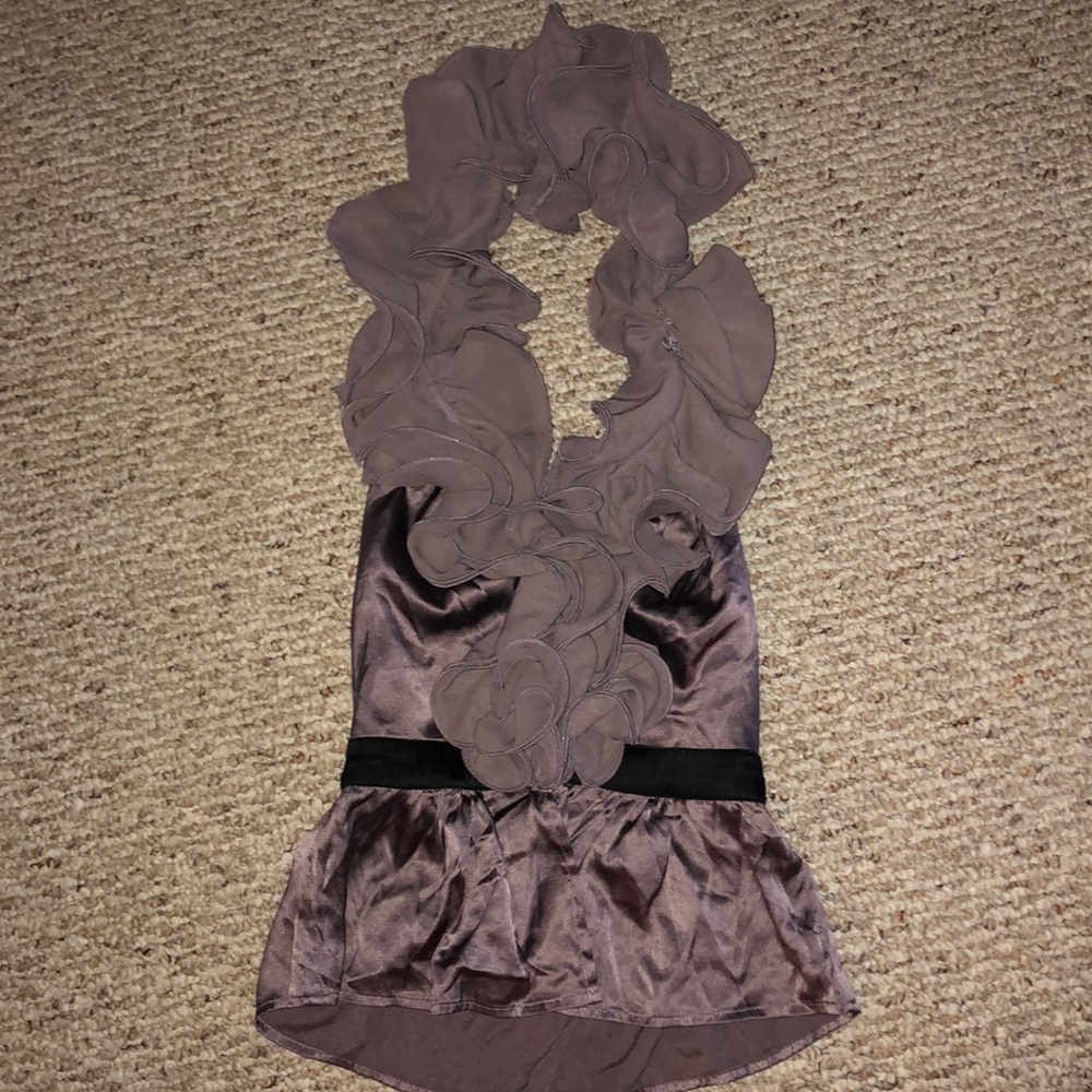Bebe Ruffled Halter Blouse Size: Small